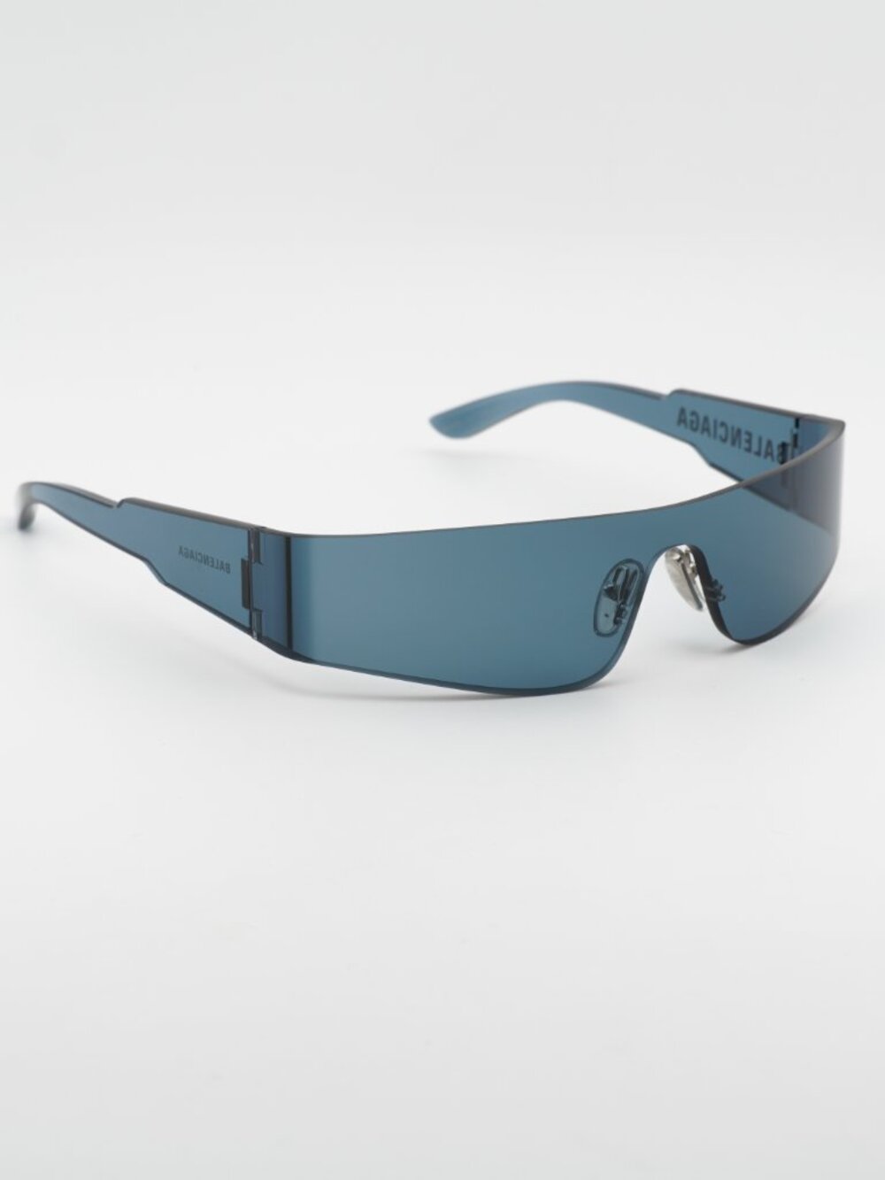 Balenciaga BB0041S 014 Sunglasses Blue Shield Frame, Blue Lenses